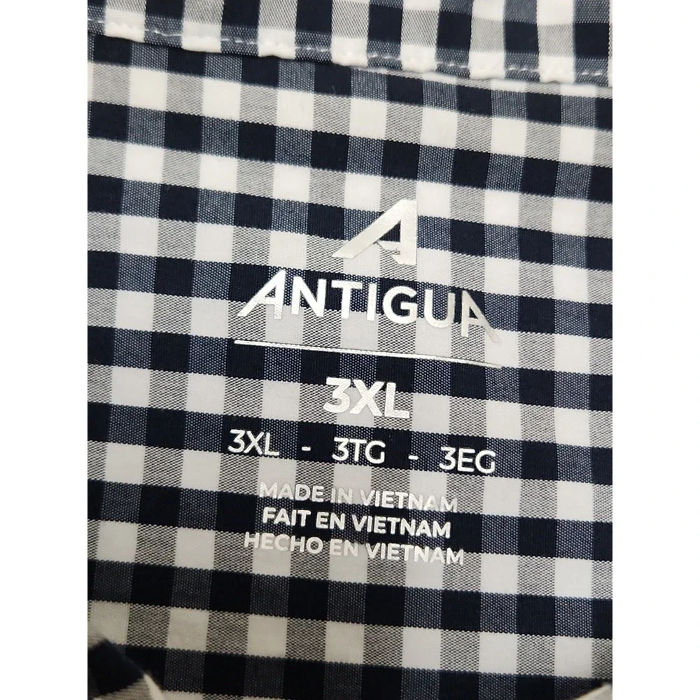 ANTIGUA Plaid Navy SYRACUSE Orangemen Long Sleeve Button Down Shirt 3XL